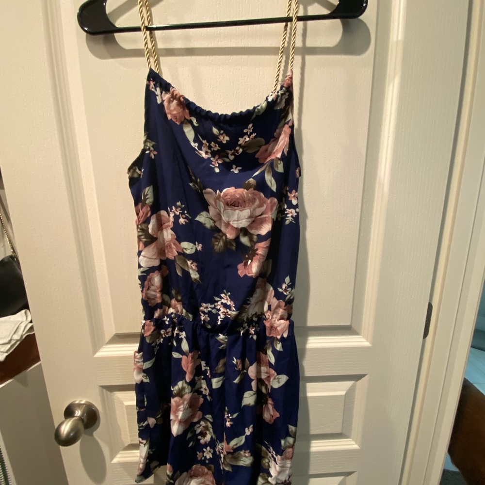 Floral navy romper
